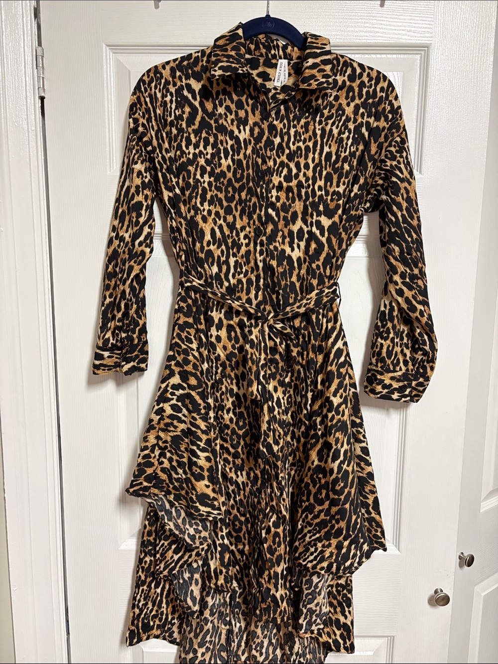 Leopard Print Womens Dress - Brown/Black